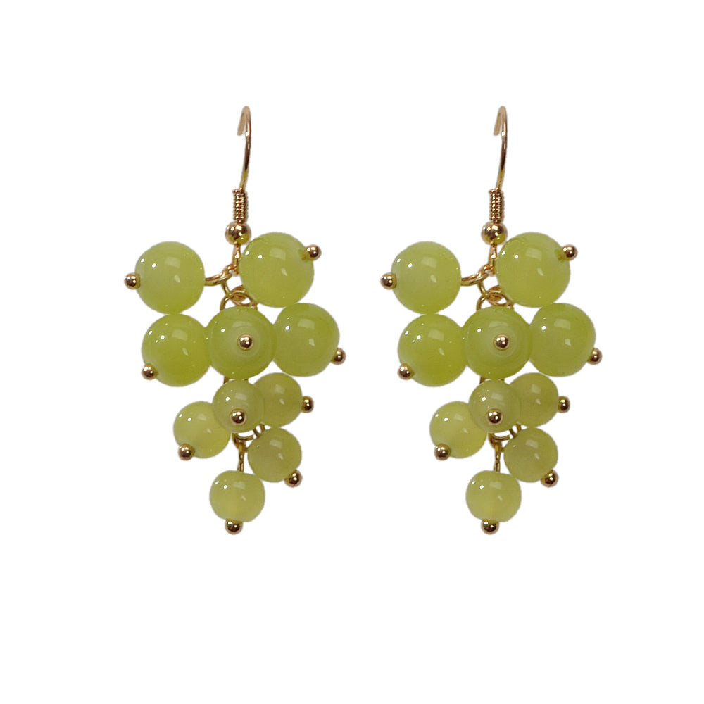 Drop Dangle Handmade Grape Cluster Earrings Colorful Cute Fruit Hook Eardrop-0