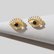 Blue Hotpink Rhinestone Decor Eye Shape Stud Earrings Women Girls Dainty Gifts-6 width=100 