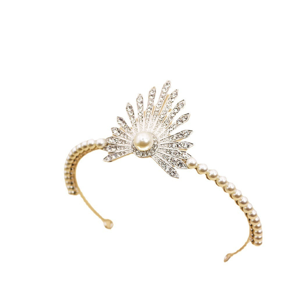 "Alouette" Pearl Bridal Crown