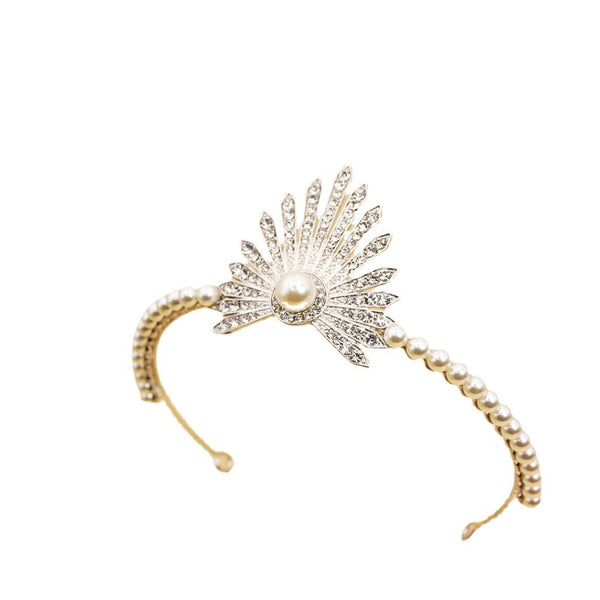 "Alouette" Pearl Bridal Crown