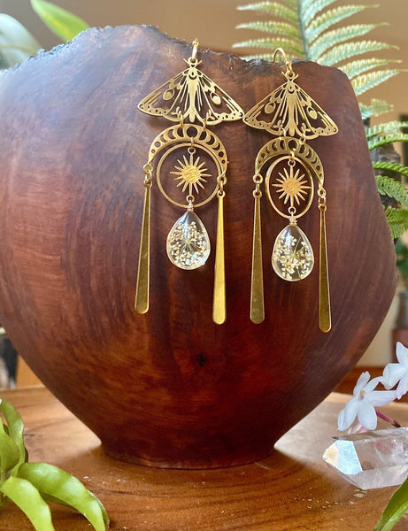 Moth Dance Crystal Earrings