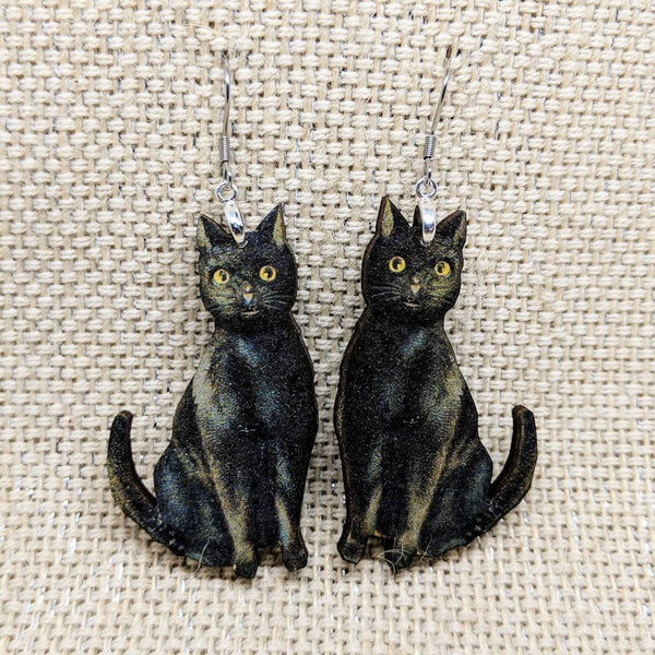 "Lilith" Black Cat Earrings