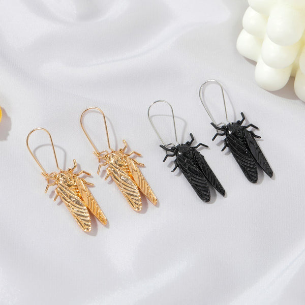 Women's Creative Insect Golden Cicada Earrings