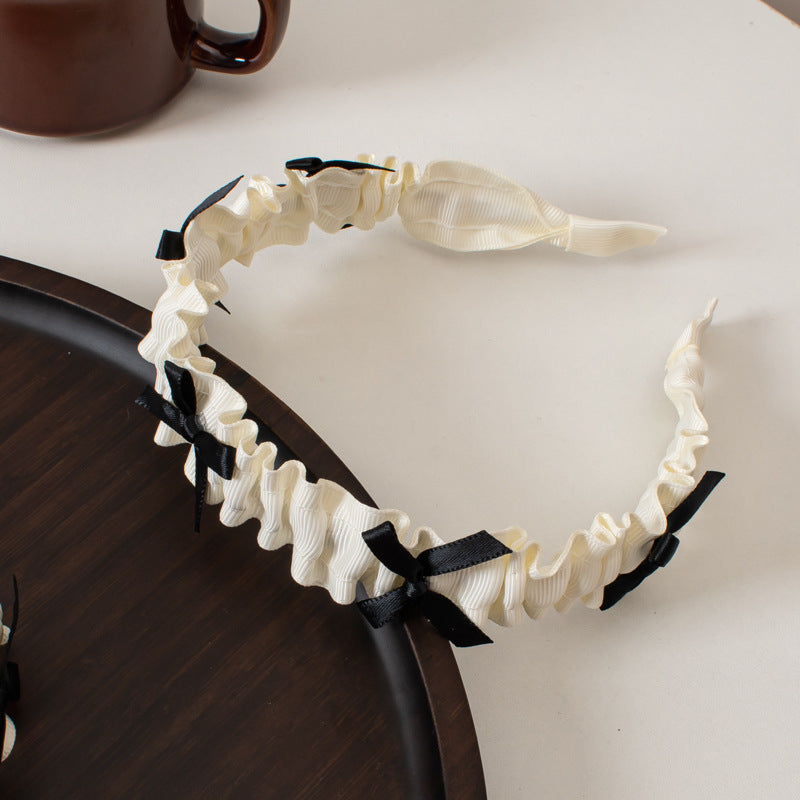 Princess Wide Pleated Headband Bow Tiara