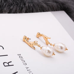 Daisy Baroque Pearl Earrings width=100 