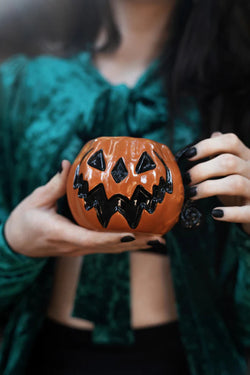 "Haunted Hallows" Pumpkin Mug width=100 