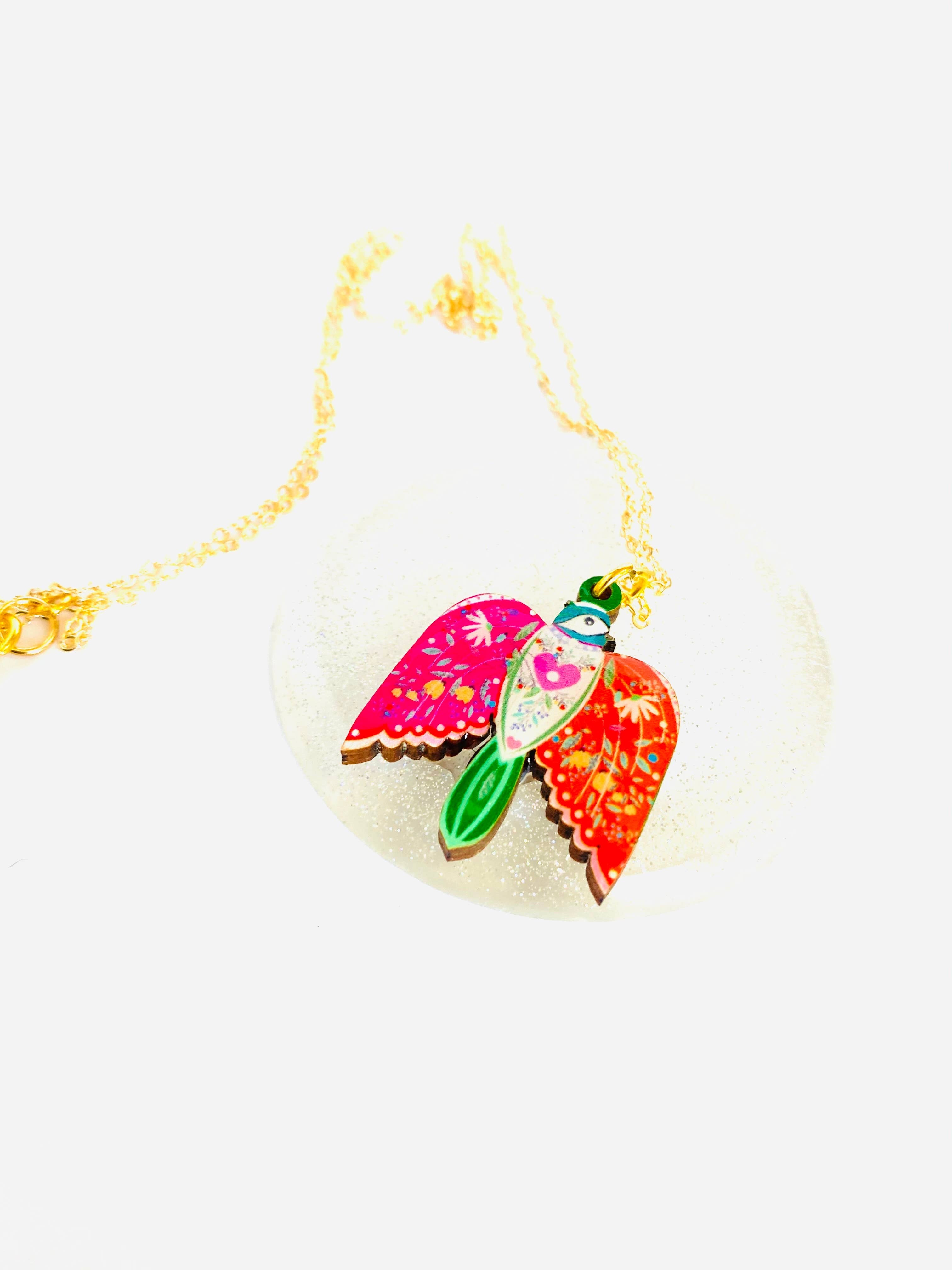 Pretty Bird in Flight Necklace by Rosie Rose Parker-4