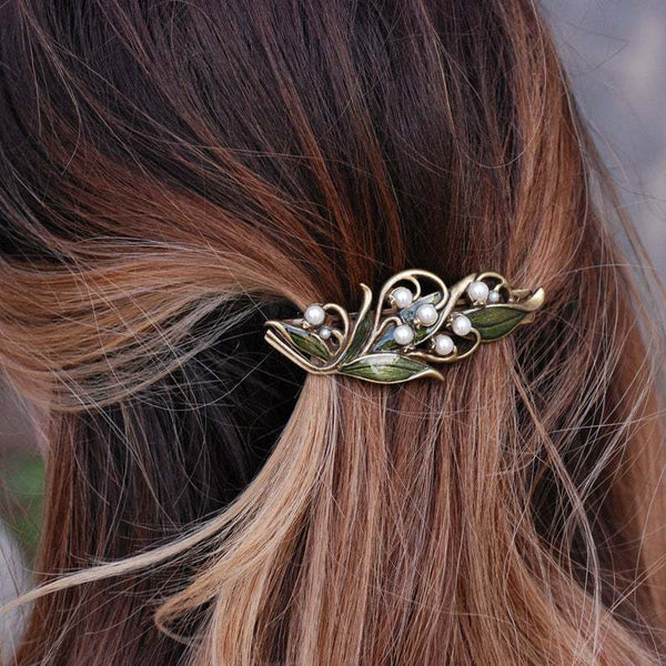 Emerald Leaf Hair Clip