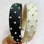 Quilted Elegance Pearl Headband-3 width=100 
