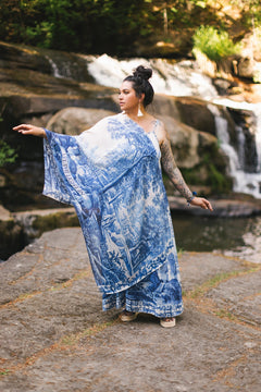 "Let the Light in" Scarf - Blue