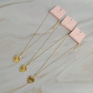 Clip Hanging Initial Heart Necklace-4