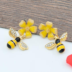 Orabella Bee and Flower Earrings width=100 