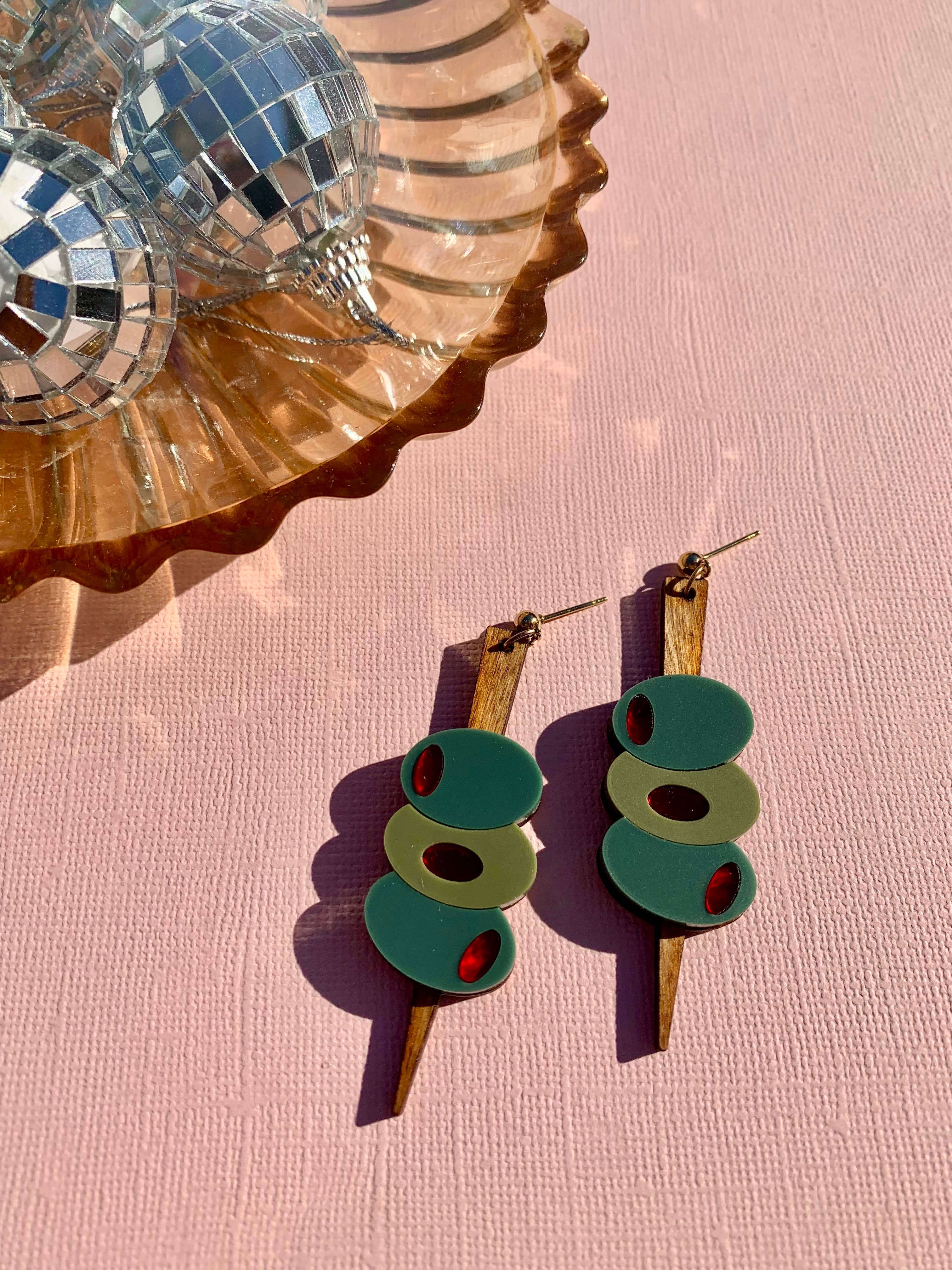 Olive the Feels Acrylic Statement Earrings-0