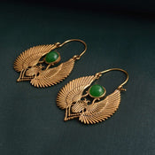 "Khepri" Winged Scarab Earrings width=100 