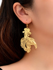 AU Stock Lovely Goldfish Shape Drop Dangle Earrings Hollow Fish Party Jewellery-7 width=100 