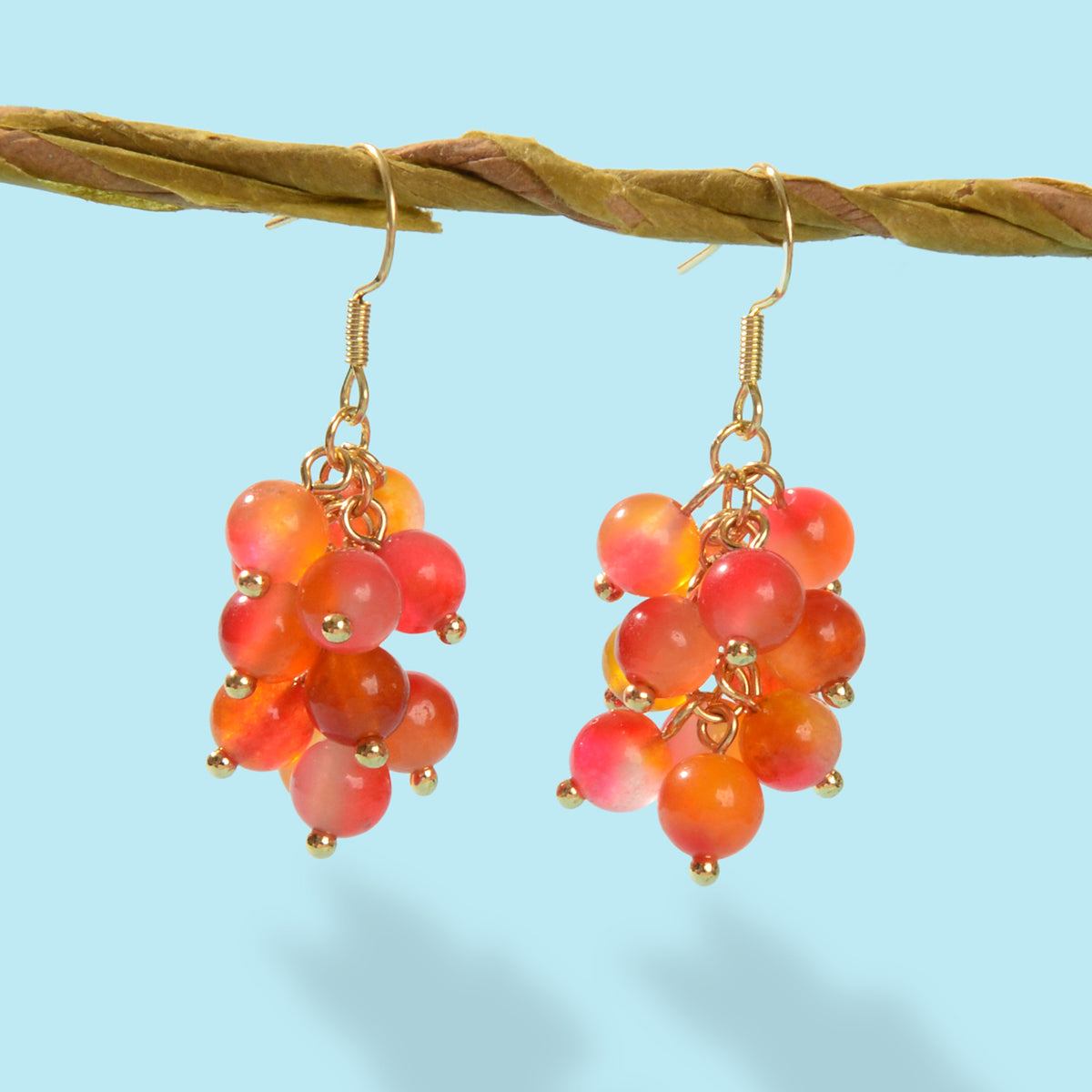 Drop Dangle Handmade Grape Cluster Earrings Colorful Cute Fruit Hook Eardrop-7