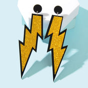 Sparkling Stylish Acrylic Lightning Statement Long Pendant Dangle Party Earrings-5 width=100 