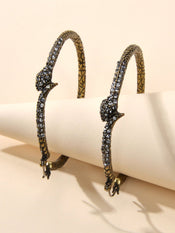 Punk Vintage Rhinestone Antique Gold Snake Big Hoop Earrings Hip Hop Jewellery-0 width=100 
