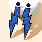 Sparkling Stylish Acrylic Lightning Statement Long Pendant Dangle Party Earrings-9 width=100 