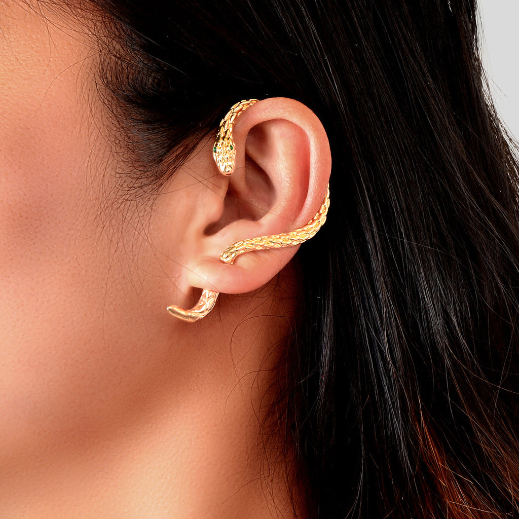 Punk Snake Piercing Cartilage Wrap Ear Jewellery Crawler Earring Stud Gift 1 pc-0
