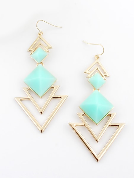 Trendy Jewellery Pink Blue Acrylic Triangle Geometric Earrings Wholesale Price-1