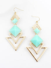 Trendy Jewellery Pink Blue Acrylic Triangle Geometric Earrings Wholesale Price-1 width=100 