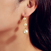 Faux Pearl Long Dangle Hoop Textured Earrings Wedding Party Retro Jewellery Gift-0 width=100 