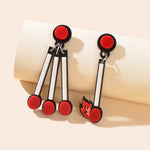 Asymmetrical Personality Accessories Red Acrylic Match Pendant Pierced Earrings-0