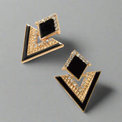 Costume Jewellery Rhinestone Enamel Triangle Geometric Stud Bridal Earrings Gift-0 width=100 
