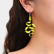 Unique Multicolor Acrylic Snake Dangle Statement Punk Weird Earrings Ear Jewelry-5 width=100 
