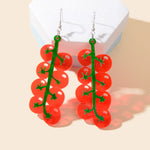 Red Acrylic Tomato Large Dangle Earrings Girl's Personality Creative Accessories-0