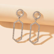 Luxurious Rhinestone Decor Geometric Dangle Earrings Good Quality Accessories-5 width=100 