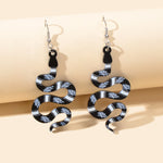 Unique Multicolor Acrylic Snake Dangle Statement Punk Weird Earrings Ear Jewelry-0