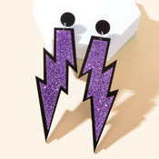 Sparkling Stylish Acrylic Lightning Statement Long Pendant Dangle Party Earrings-7 width=100 