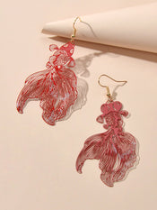 AU Stock Lovely Goldfish Shape Drop Dangle Earrings Hollow Fish Party Jewellery-3 width=100 