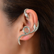 1 pc Punk Vintage Tangled Snake Cartilage Ear Cuff Ear Clip Wrap Stud Earring-0 width=100 