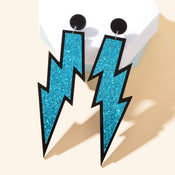 Sparkling Stylish Acrylic Lightning Statement Long Pendant Dangle Party Earrings-4 width=100 