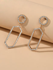 Luxurious Rhinestone Decor Geometric Dangle Earrings Good Quality Accessories-0 width=100 