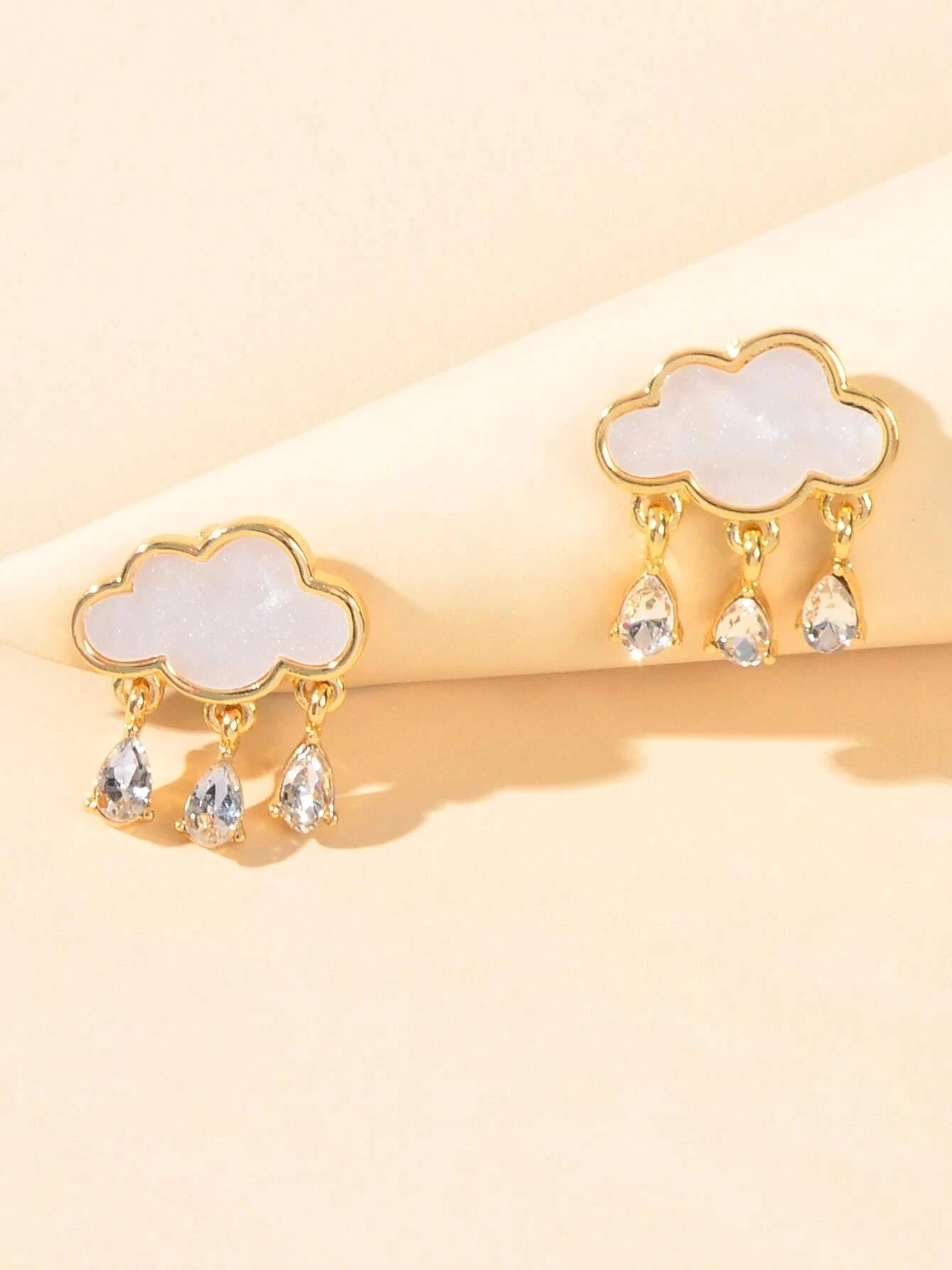 Designer Jewelry Clouds Shape Water Drop Charm Dangle Earrings Funny Women Gift-0