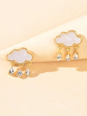 Designer Jewelry Clouds Shape Water Drop Charm Dangle Earrings Funny Women Gift-0 width=100 