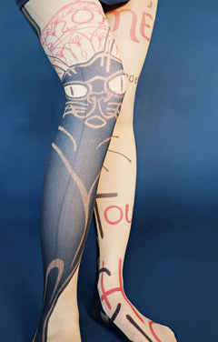 "The Black Cat" Printed Tights