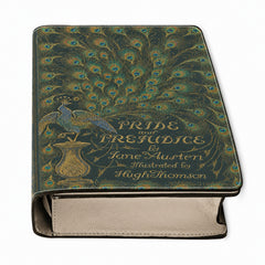 BCIP - Front Angle - "Pride and Prejudice" Peacock Book Clutch