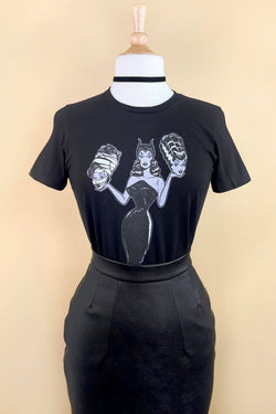 Mind Your Head Fitted Tee in Black-4 width=100 