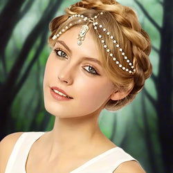 "Asteria" Beaded Forehead Chain width=100 