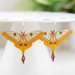 "Molly" 1970's Moth Hoop Earrings