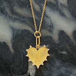 Clip Hanging Initial Heart Necklace-16 width=100 