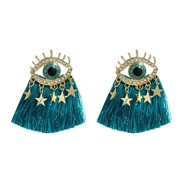 "Nocticula" Tassle Eye Earrings