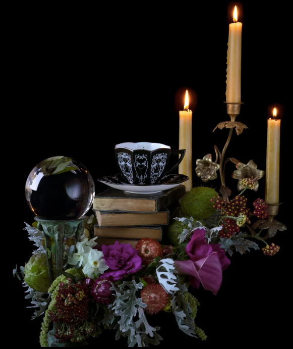 Belle de Nuit Teacup and Saucer by Miss Havisham-0