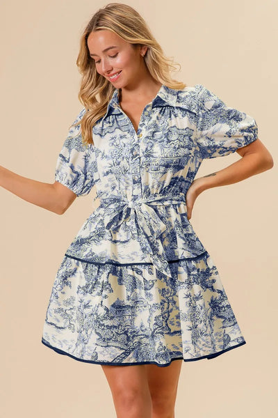 Faded Blossom Tiered Dress