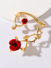 1 pc Retro Rose Flower Climbers Crawler Jacket Ear Cuff Wrap Clip Stud Earring-1 width=100 